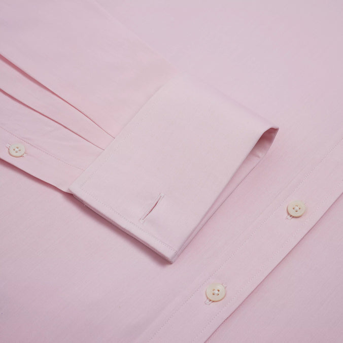 Pale Pink Tailored Fit Double Cuff Ramses Poplin Formal Shirt