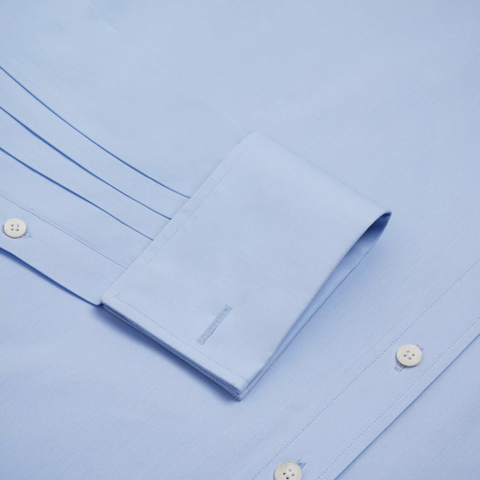 Pale Blue Classic Fit Double Cuff Ramses Poplin Formal Shirt