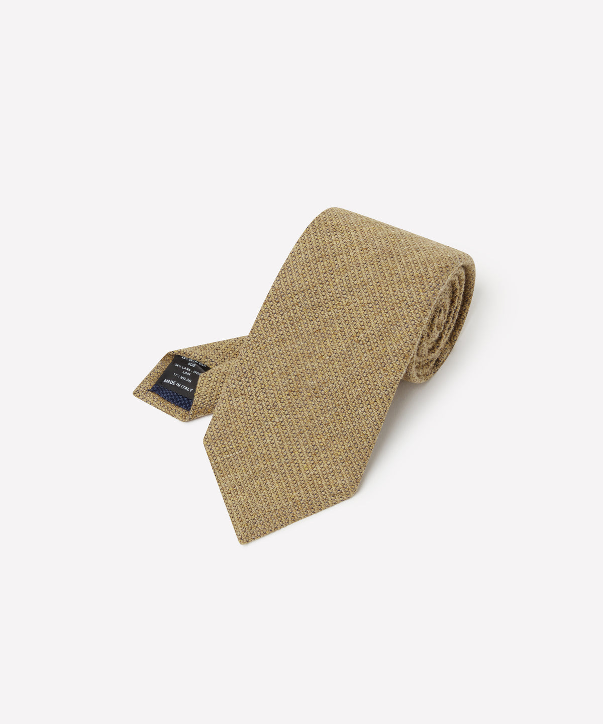 Pale Yellow Textured Slub Silk Tie