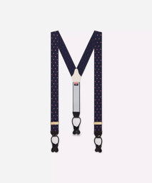 Navy Blue & Pink Polka Dot Braces