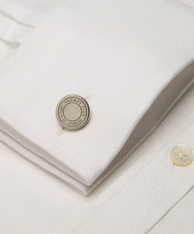 Deep Green Enamel Jermyn St Cufflinks Silver Finish
