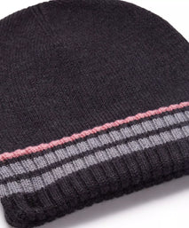 Grey Knitted Merino Wool Hat & Scarf Set