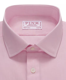 Pink Slim Fit End on End Formal Shirt