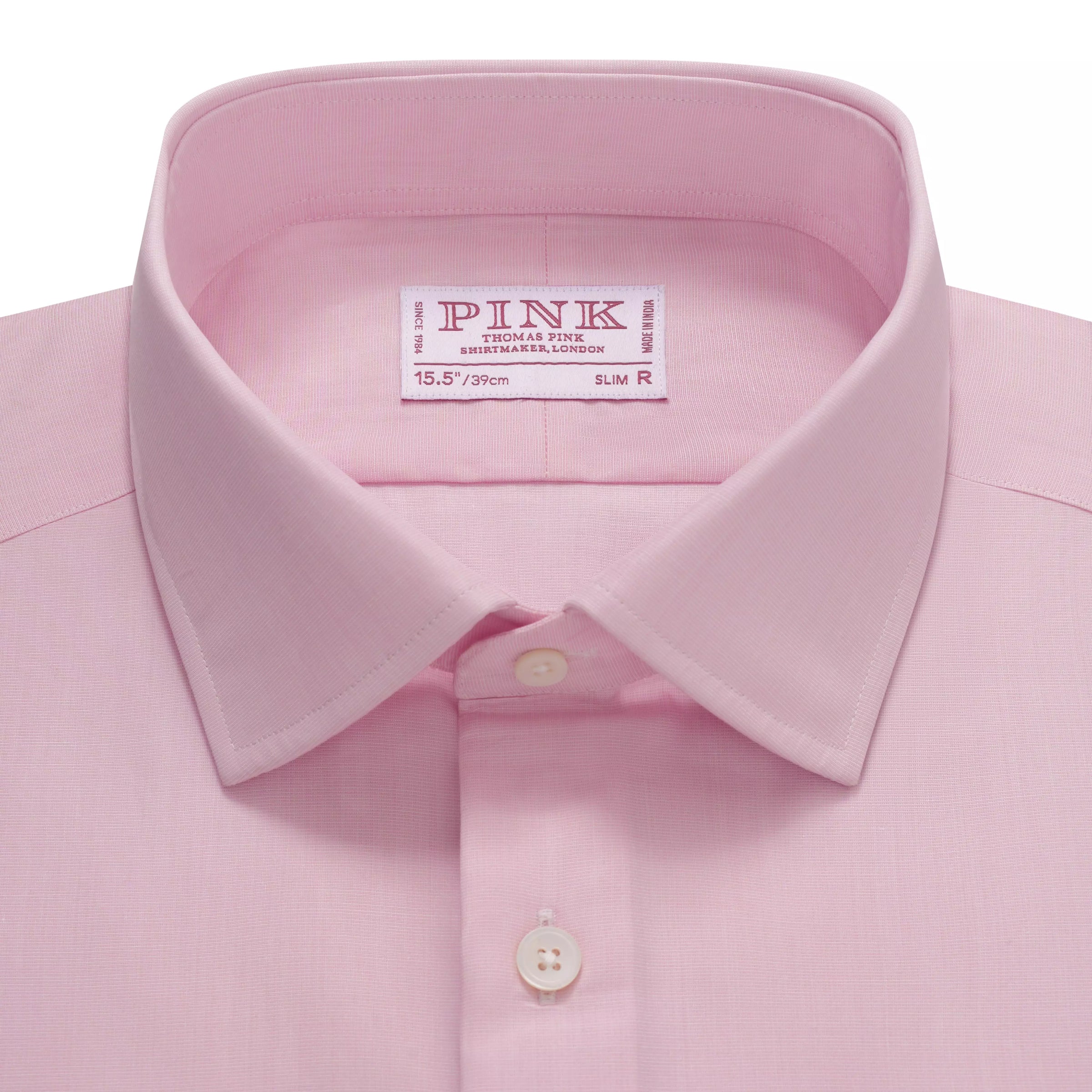 Pink Slim Fit End on End Formal Shirt