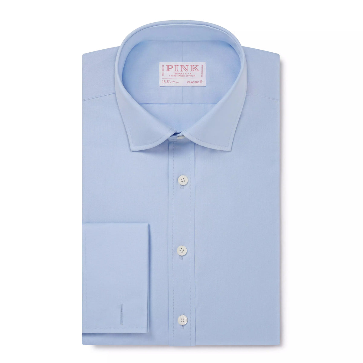 Pale Blue Classic Fit Double Cuff Ramses Poplin Formal Shirt