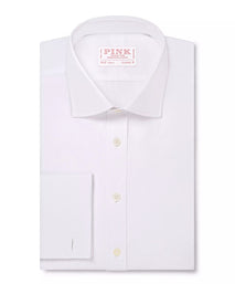 White Classic Fit Double Cuff Poplin Formal Shirt