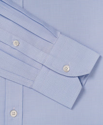 Blue & White Slim Fit Formal Micro Puppytooth Shirt