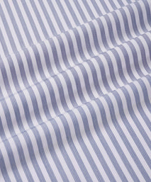 Deep Blue & White Tailored Fit Formal Pillar Stripe Shirt