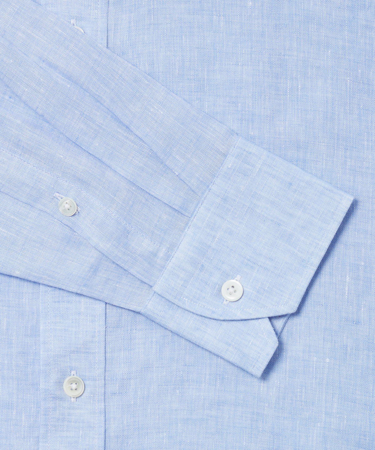 Pale Blue Tailored Fit Essential Linen Button Down Smart Casual Shirt