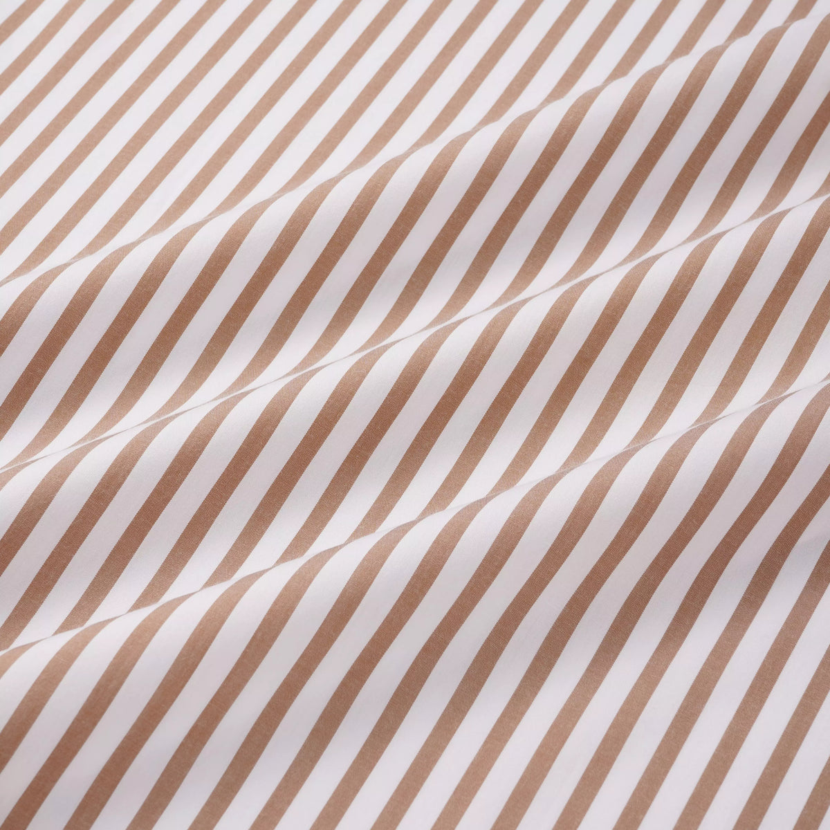 Brown & White Slim Fit Natural Stretch Stripe Formal Shirt
